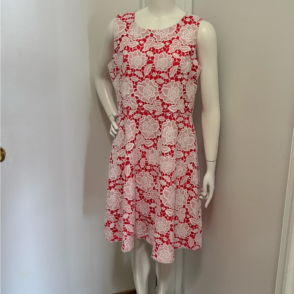 Karl Lagerfeld Pink and White Floral Midi Dress